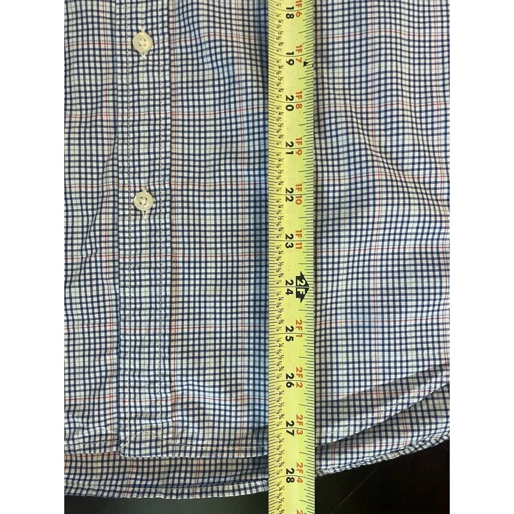 Ralph Lauren Button Down Shirt Boys XL 18-20 Blue White Check Long Sleeve Preppy